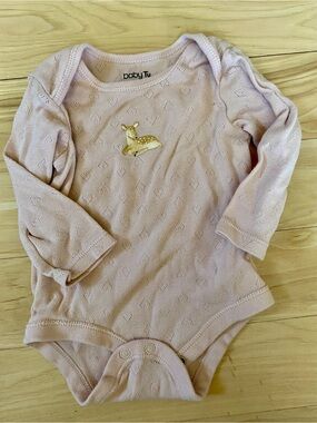 Baby Deer Long Sleeve Pink Bodysuit Size 3-6 Months